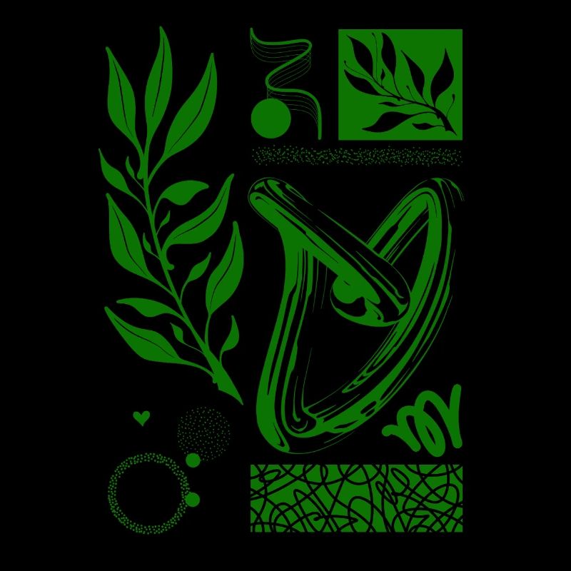 Pflanzen Design mit Tattoo Elementen