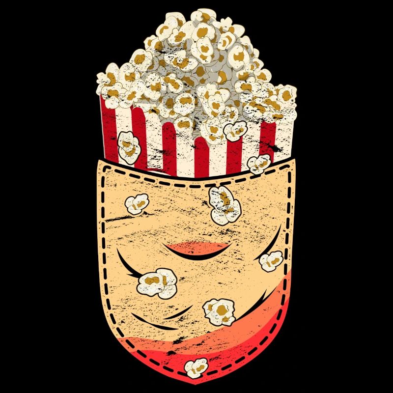 Popcorn Lover Cadeau Chest Pocket Popcorn