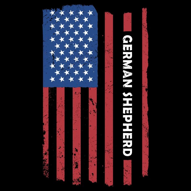 German Shepherd Us Flag