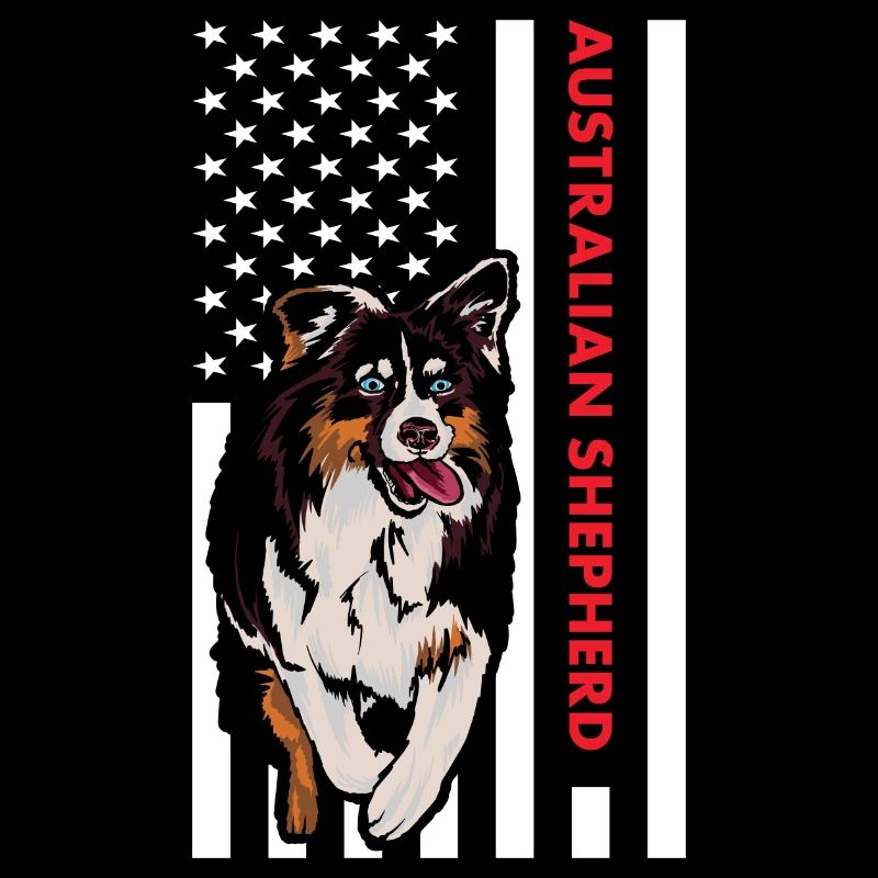 Chien Aussie Us Drapeau