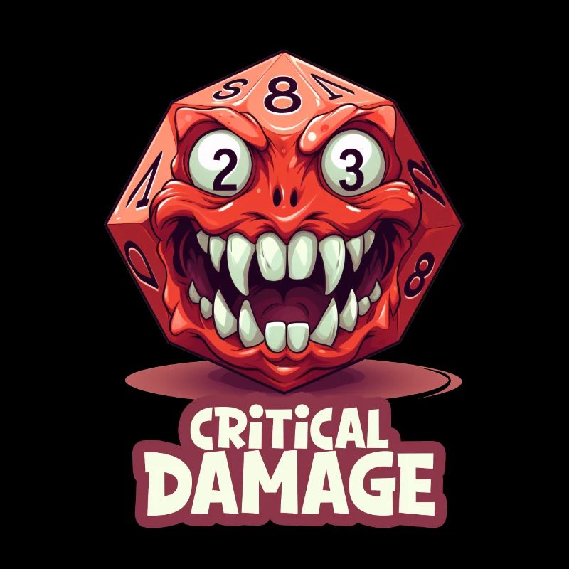 Sarcastic W20 cube with critical damage