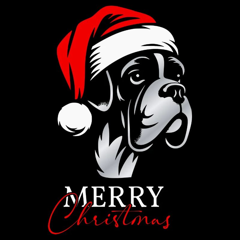 Boxer Joyeux Noël, Tête De Chien