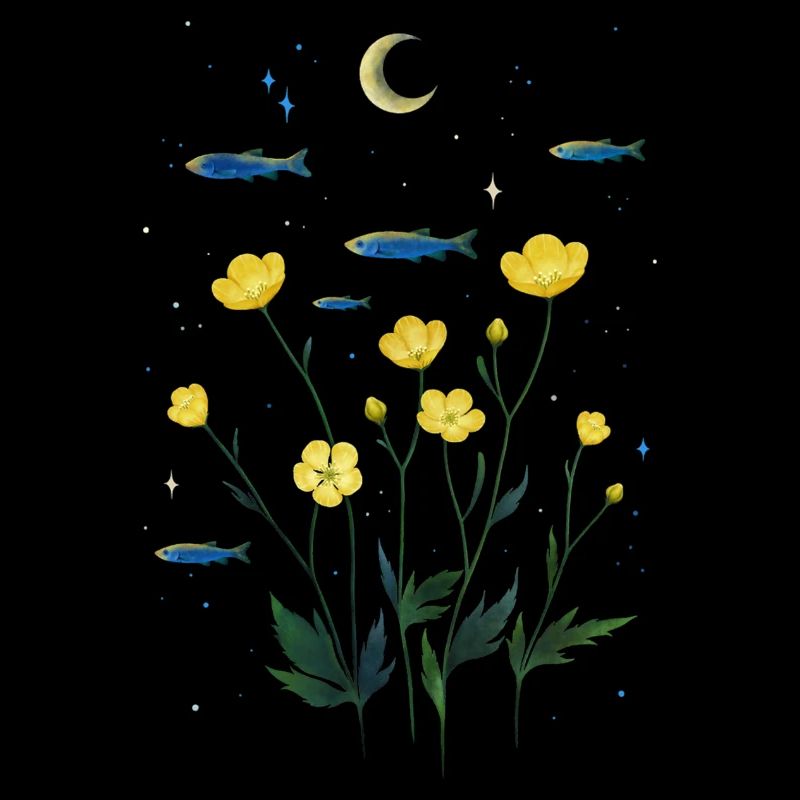 T-shirt Fleurs et Poissons