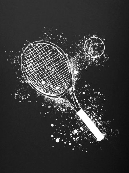 tennis,racket,ball,graffiti,white,painting