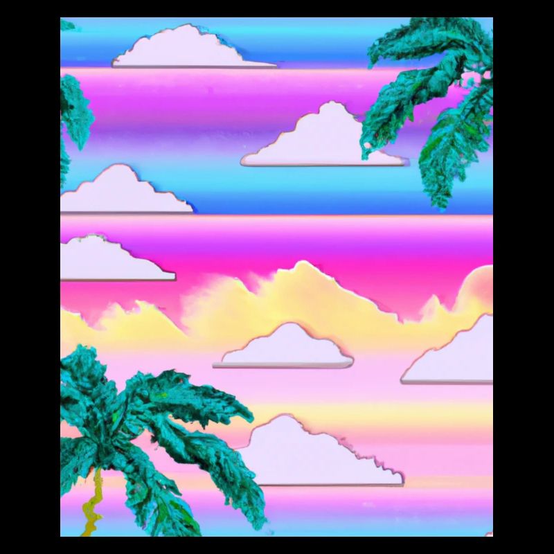 Synthwave Sun Hawaii Vaporwave Aesthetic