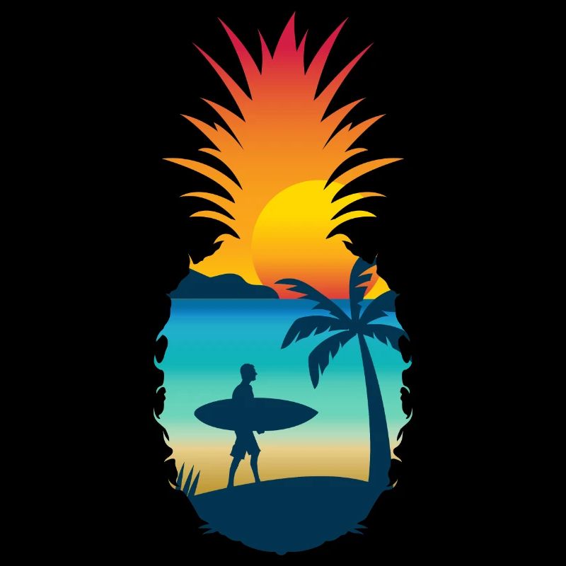 Pineapple Beach Surfer Motif de vacances d’été