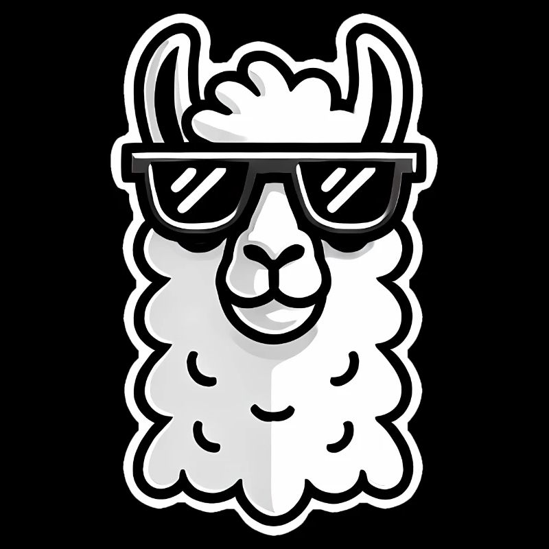 Cool llama with sunglasses