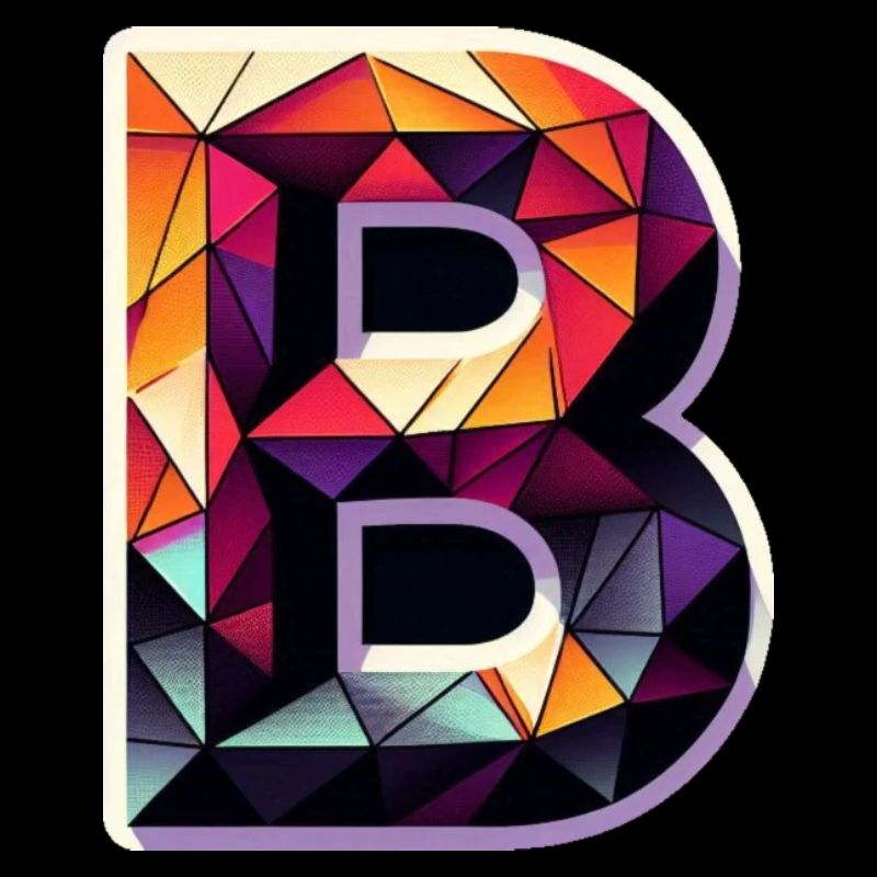 Buchstabe B Polygon bunt