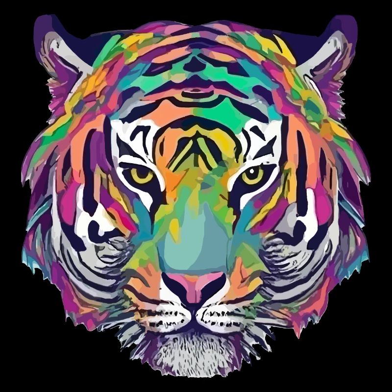 Tiger Head Graphic Tee Illustration Art Comic