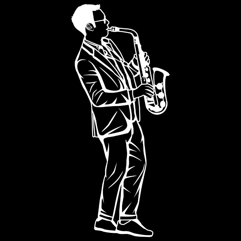 Dessin de garçon au saxophone