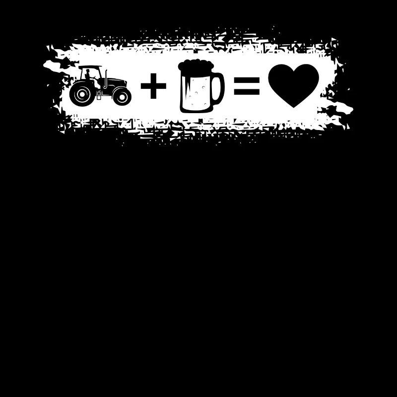 Grunge Rectangle - Coeur - Bière - Guy Driving Tractor