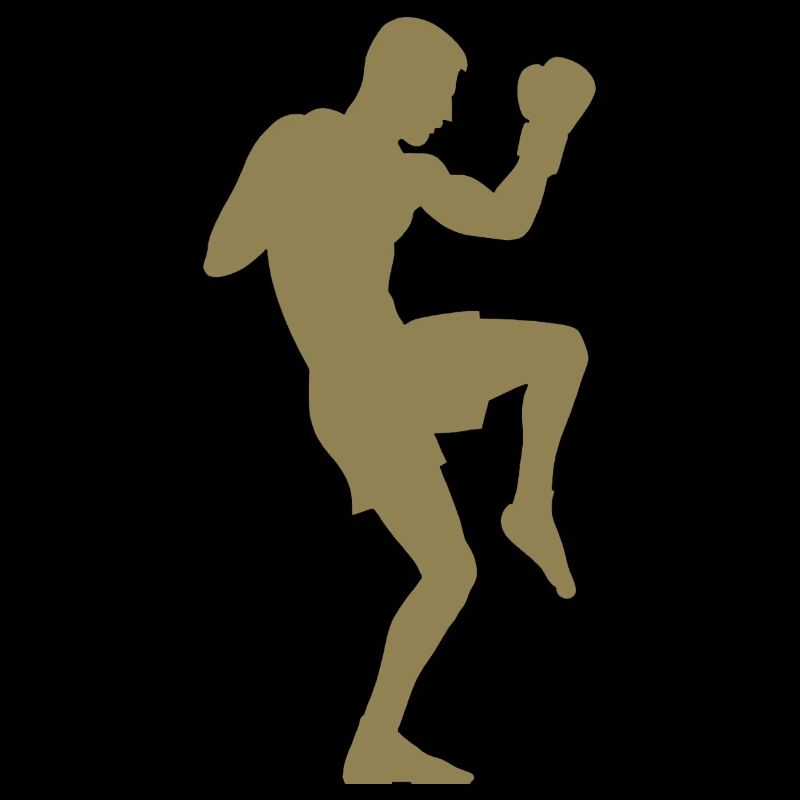 Boxer silhouette, powerful martial arts design