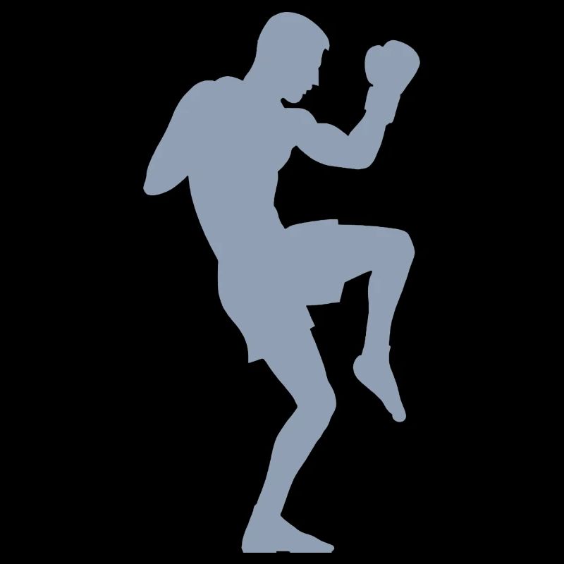 Boxer silhouette, powerful martial arts design