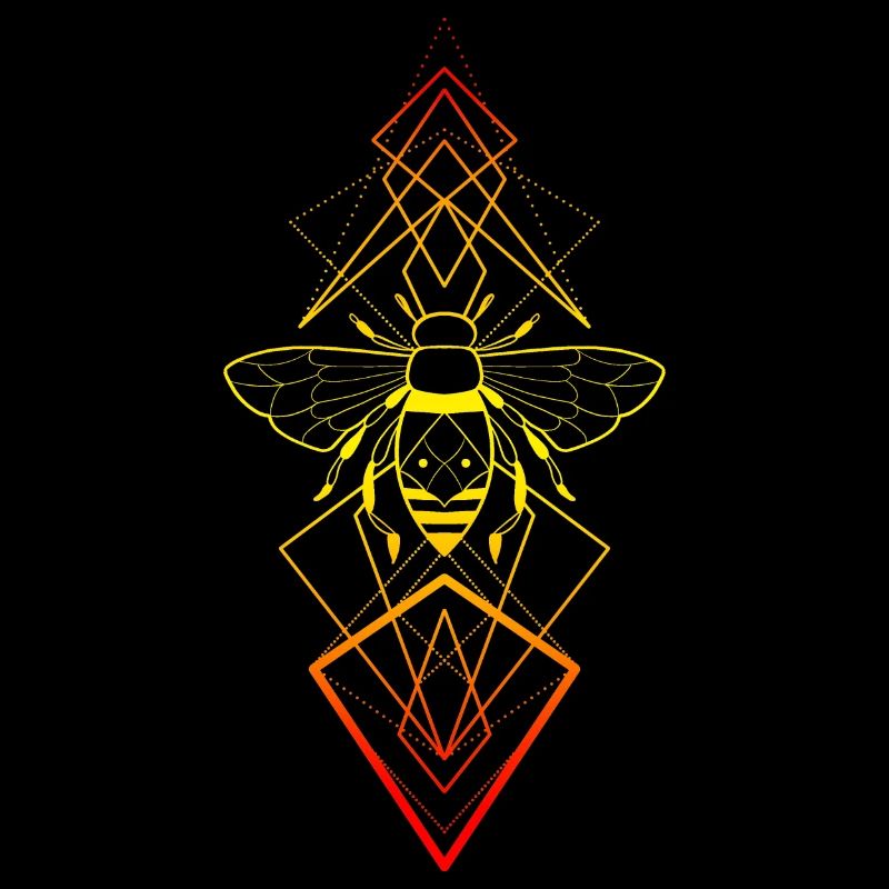 Ornamental bee geometric art