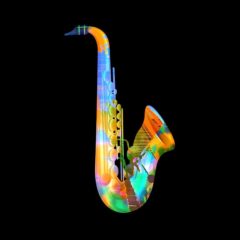 Saxophone, Coloré, Graffiti