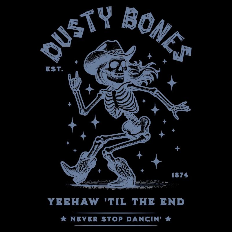 Dusty Boots Dancing Skeleton Cowboy Hat Western