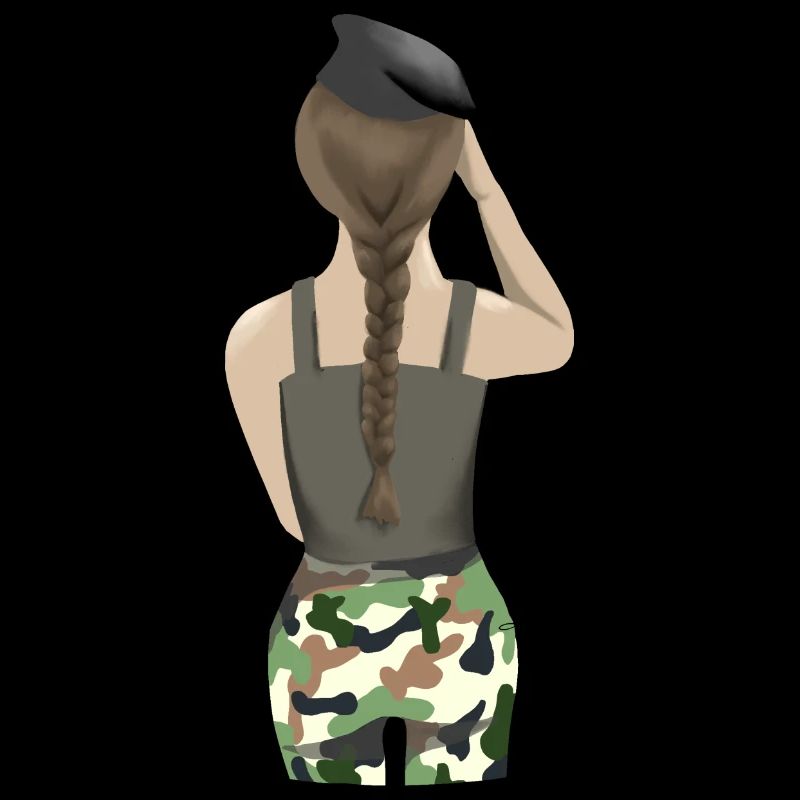 femme militaire de dos