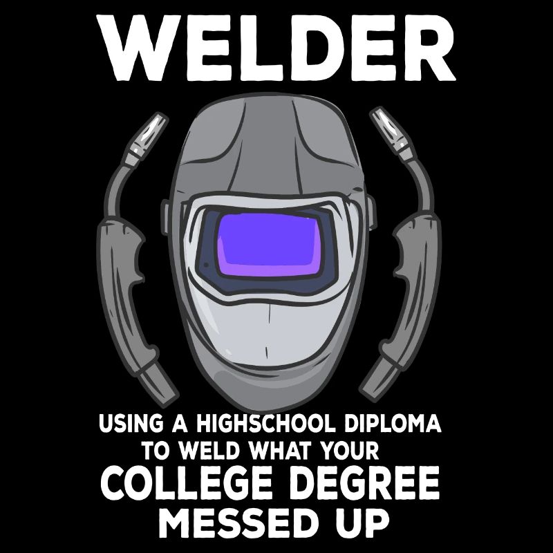Welder Using A Diploma