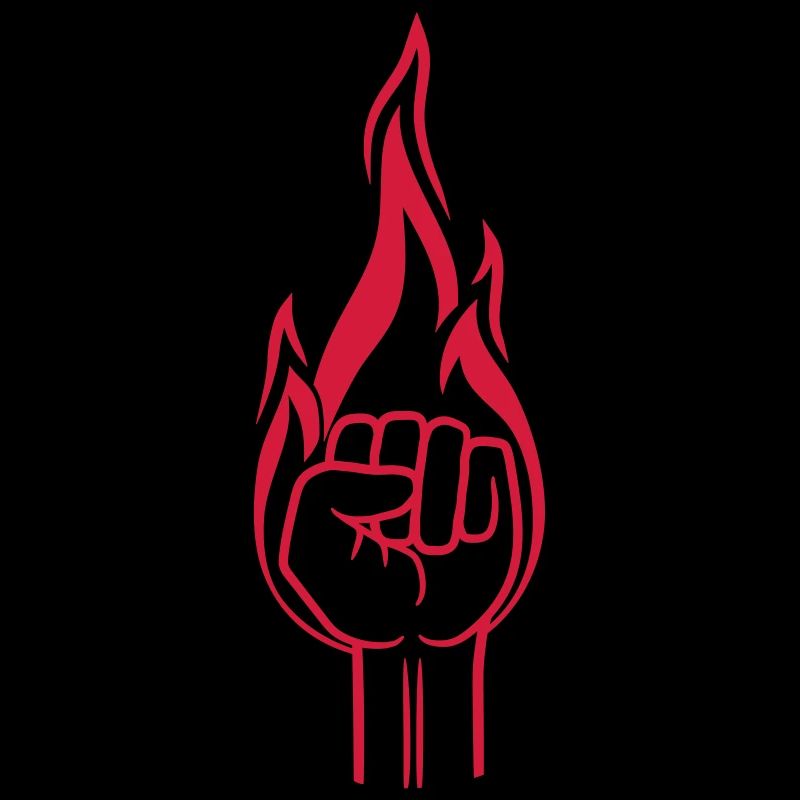 fist torch fire flame burning hot revolution