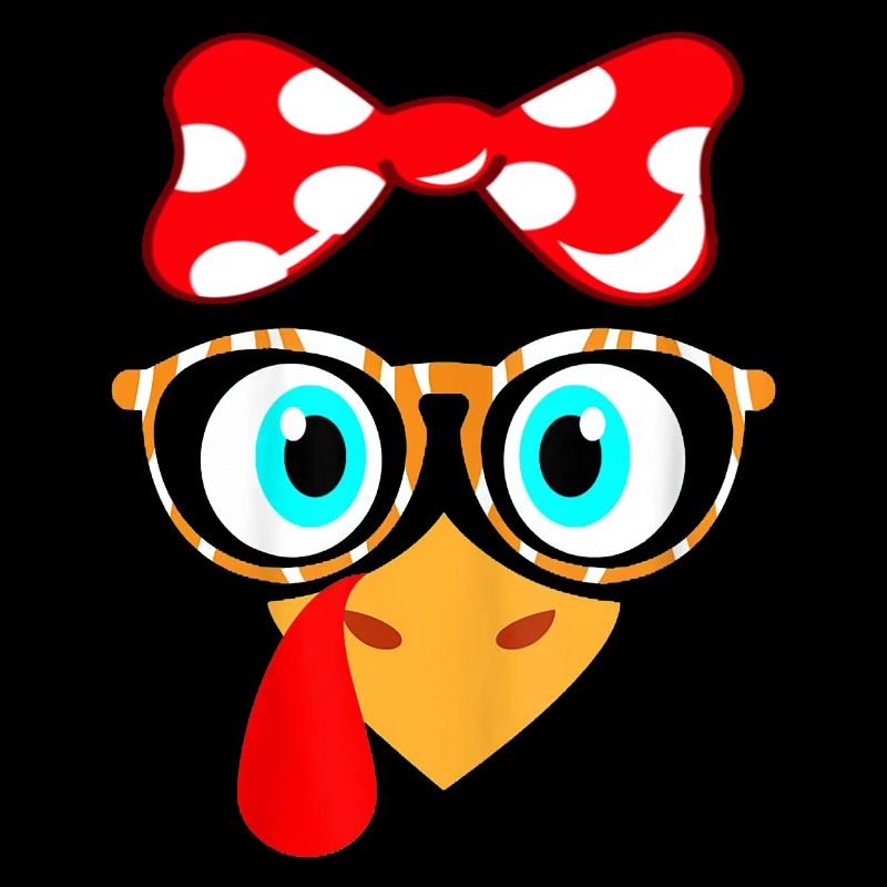 Turkey Face Leopard Print Glasses Thanksgiving