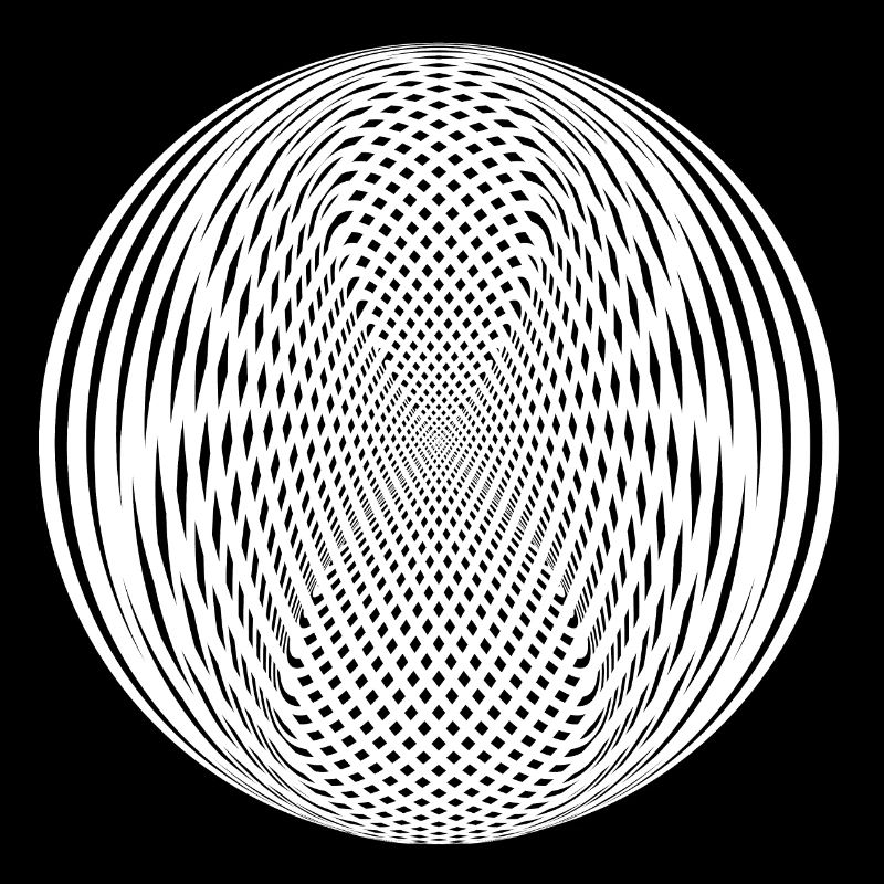 Illusion d’optique abstraite de forme ronde noire