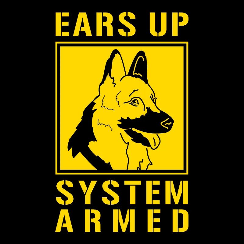 Ears Up System Armed German Shepherd