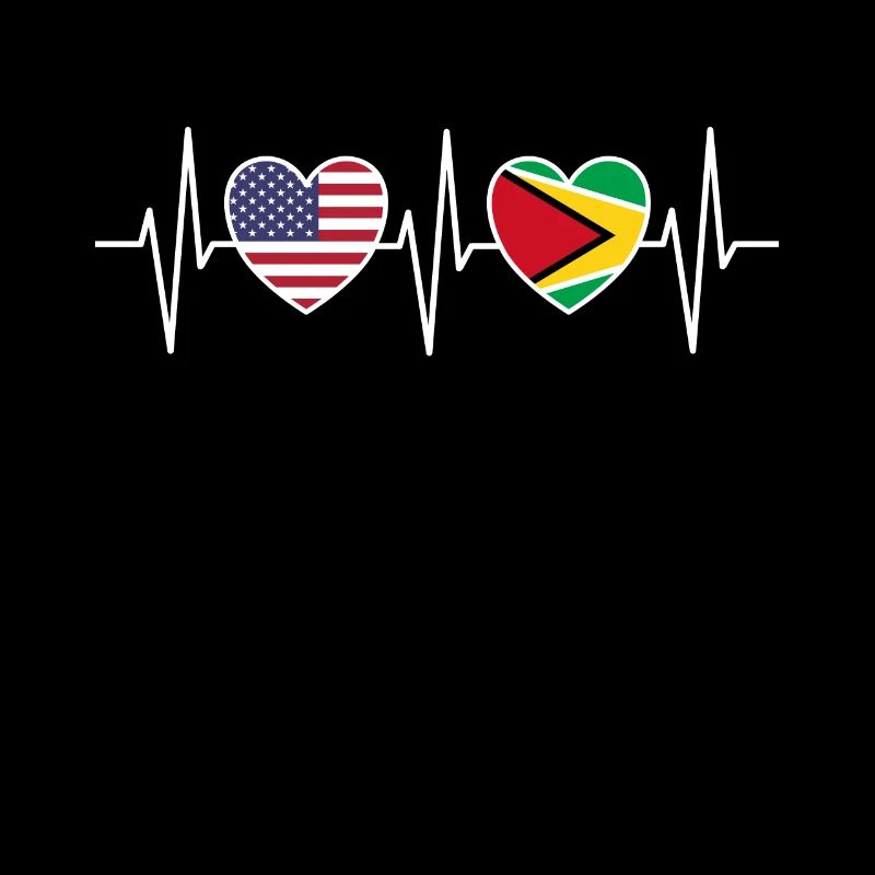 Drapeaux des États-Unis et du Guyana