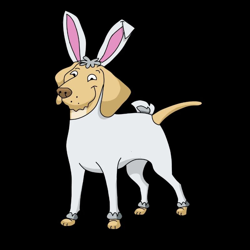 Labrador Golden Retriever as easter bunny easter