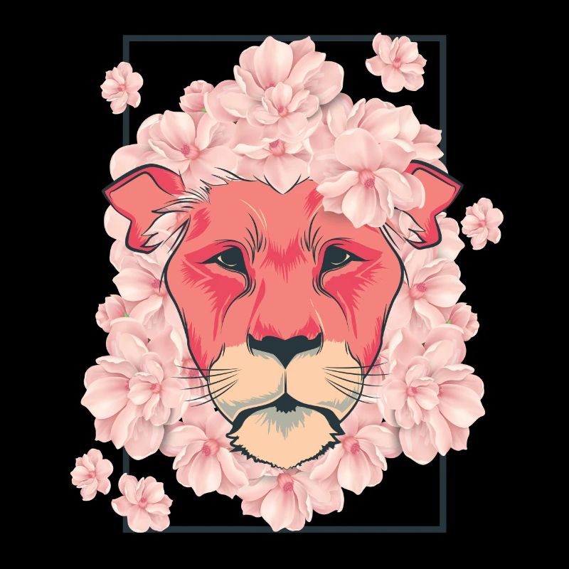Löwe Blumen Blüten Geschenk Mädchen Safari Katze