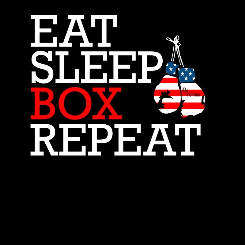 Eat Sleep Box Repeat mit Boxhandschuhen