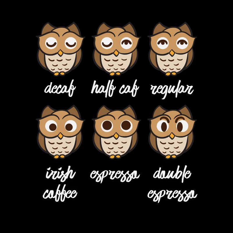 Verschiedene Stimmungen der Kaffee Eule