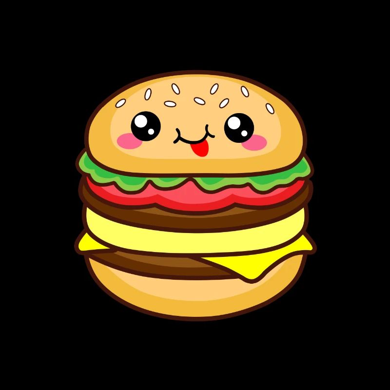 Burger mit lächelndem Gesicht
