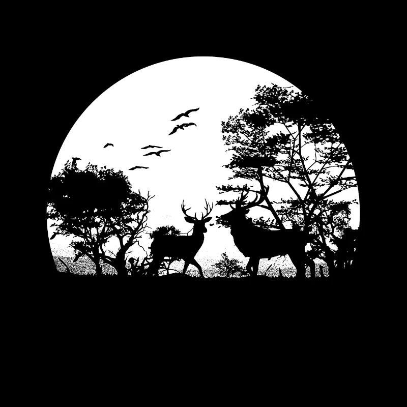 Forest deer hunter nature moon shirt gift