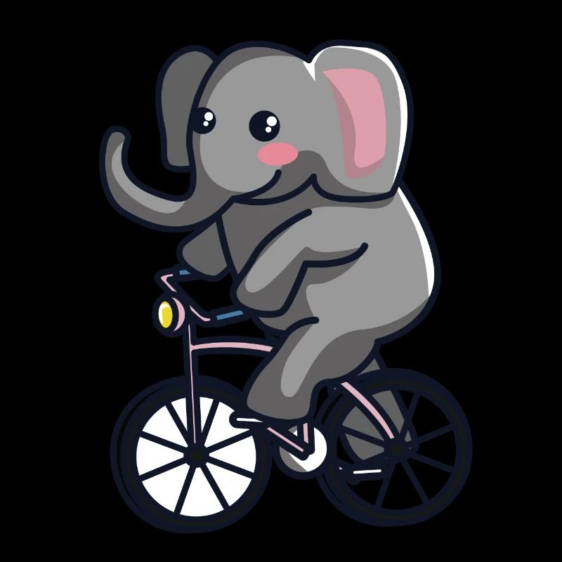 Éléphant en vélo