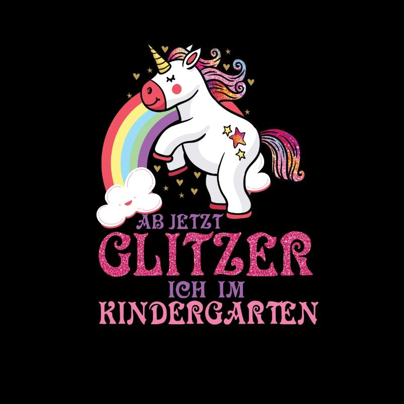 Einhorn Glitzer Kindergarten Kind Regenbogen