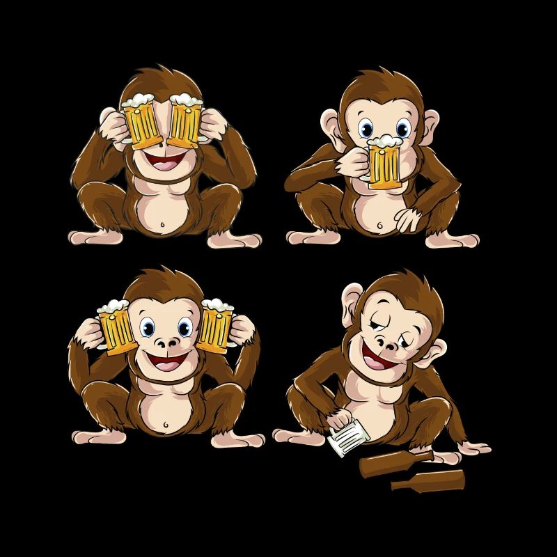 Funny Monkey Craft Beer Criticism Hobby Brewer Drinking