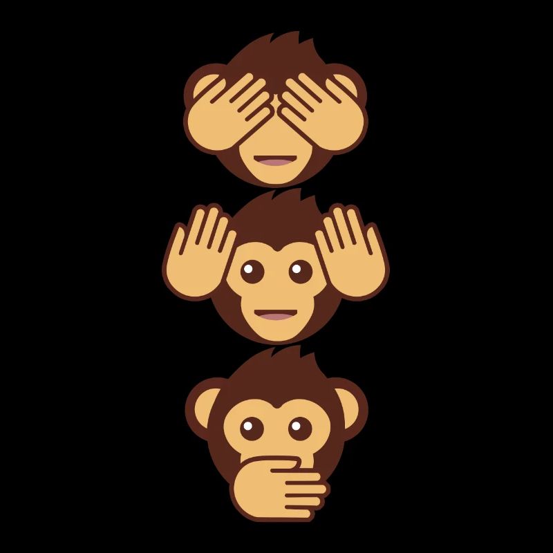 Three monkeys - one blind, one deaf, one dumb