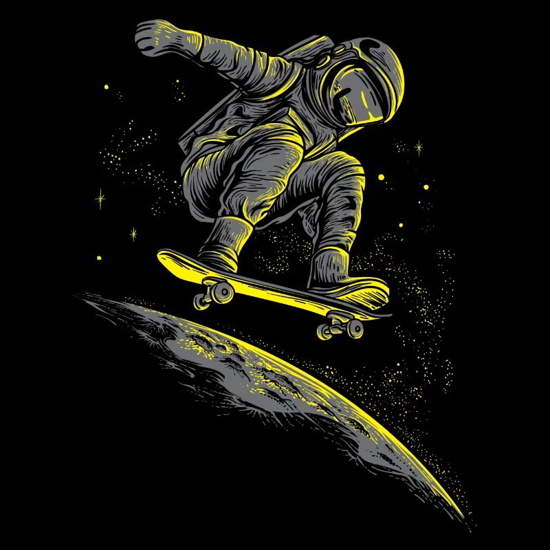 Space Surfer astronaut galxy outer space skateboard