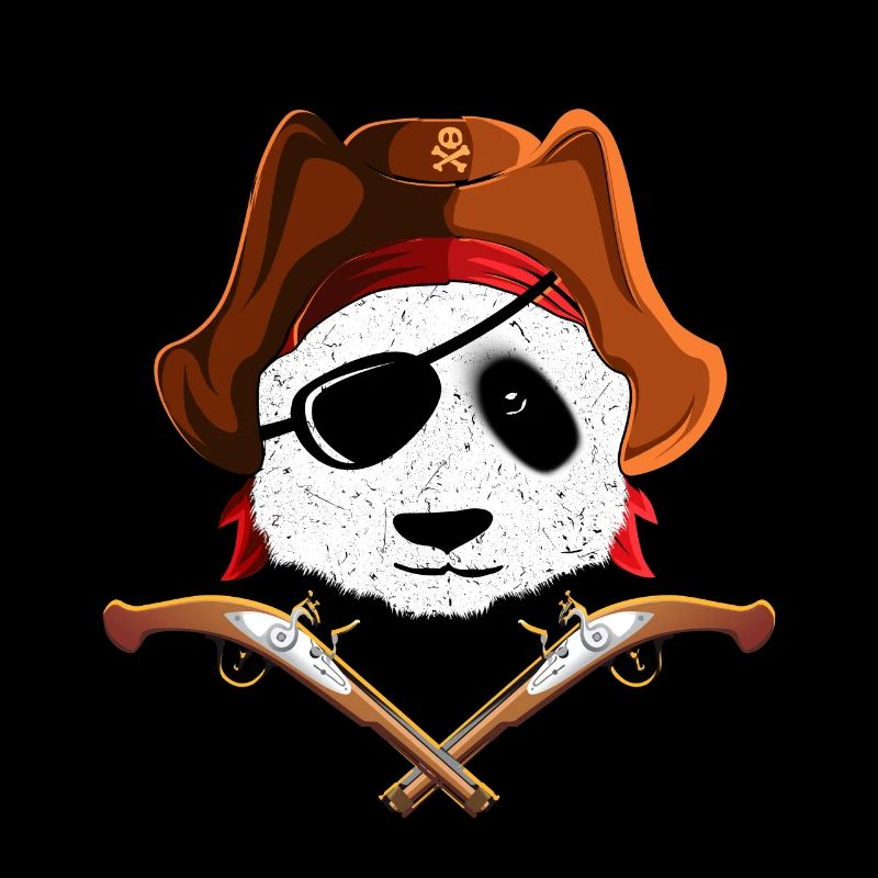 Pirate panda panda bear with eye patch