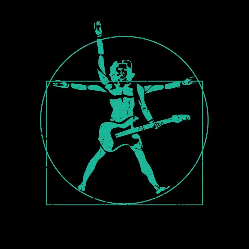 Da Vinci Rock Guitar Guitarist Retro Gift