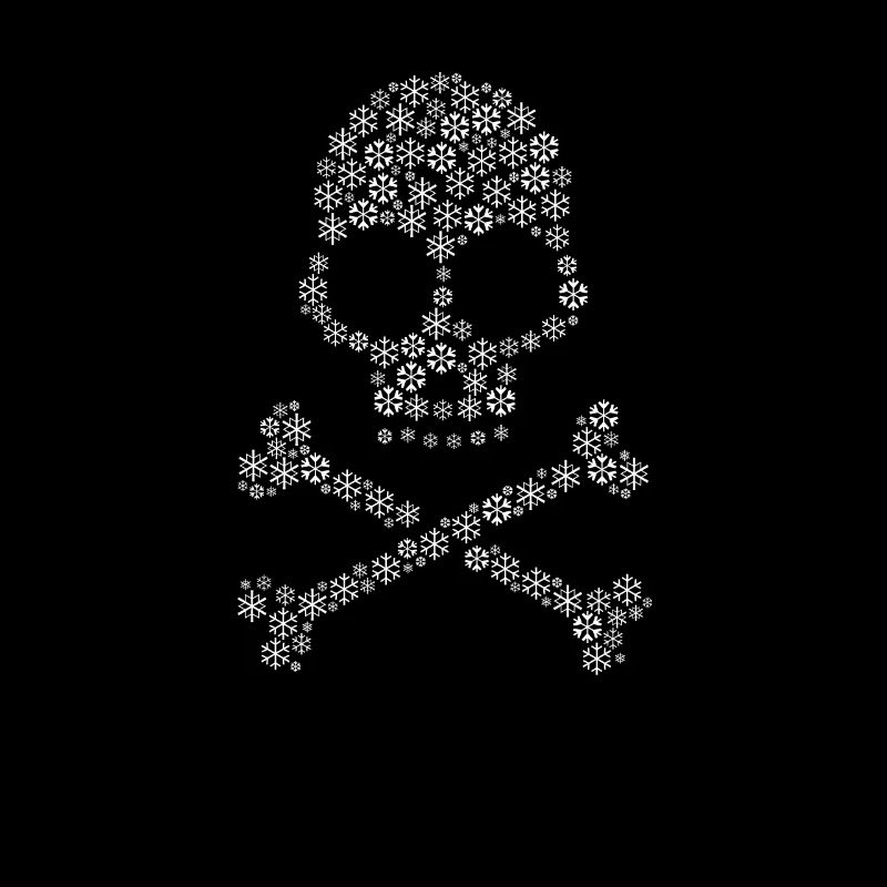 Nuage de mots flocons de neige en forme de sull danger (Blanc