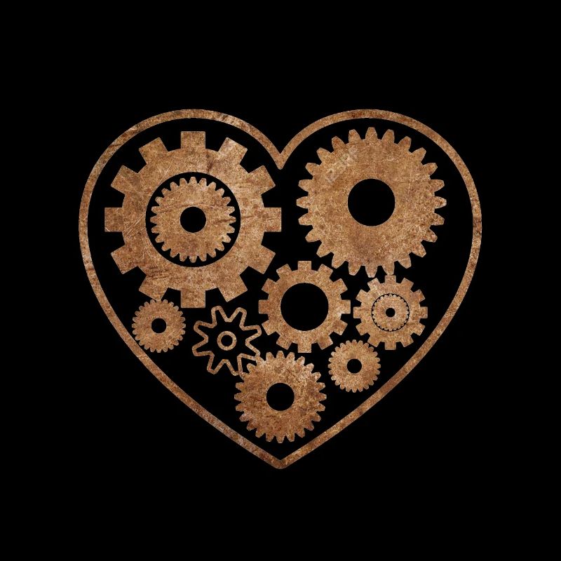 Coeur steampunk avec engrenages
