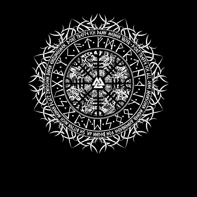 Wikinger Vegvisir mit Wikingergebet weiss