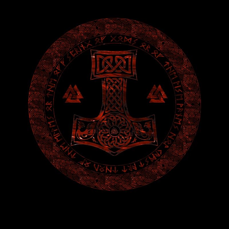 Thor Hammer Mjölnir Mjolnir im Runenkreis