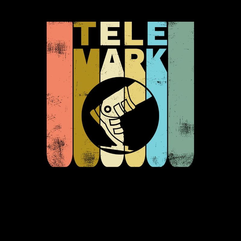 Telemark Ski Ferse Frei Retro Vintage Geschenk