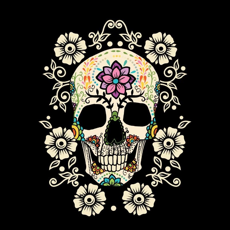 Fleurs - crâne