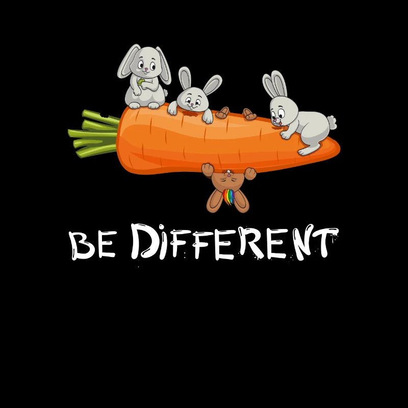 Soyez différent lapin drôle design mignon lapin