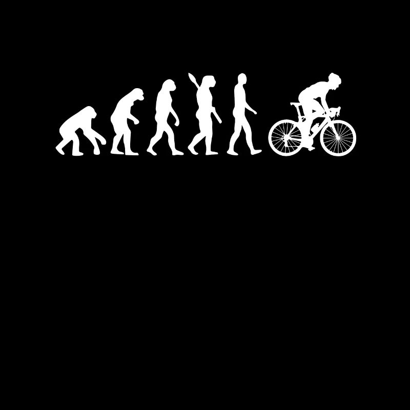 Cyclistes sur route - évolution des humains / Darwin