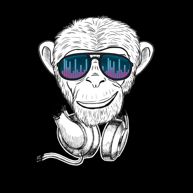 Affe mit Equalizer Brille Monkey Musik & Party