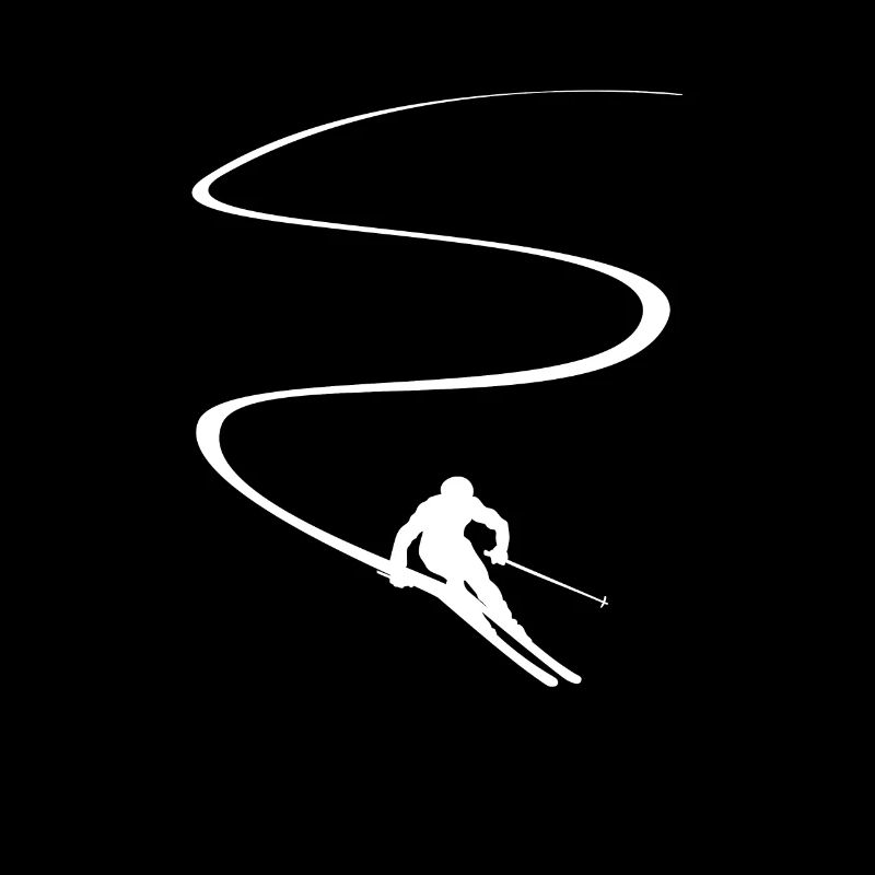 Skifahrer Slalom Tiefschnee Abfahrt